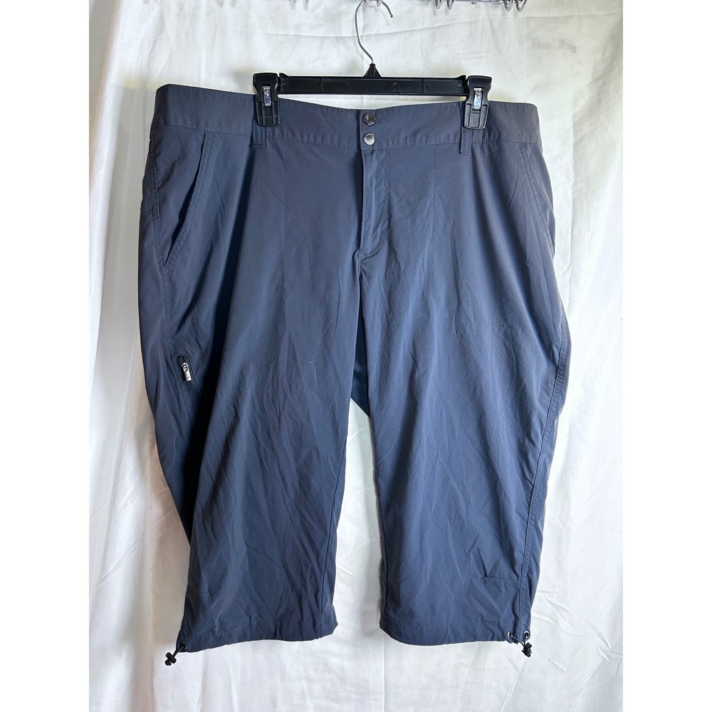 Columbia Capri Hiking Pants 20W Gray Blue Drawstring Hem Women